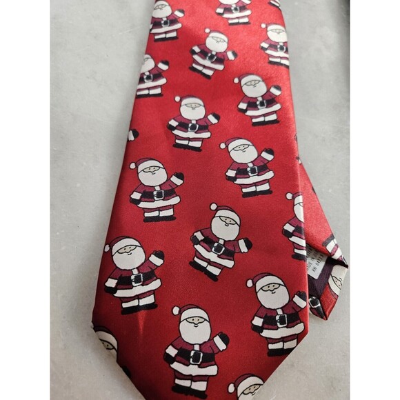 Set Three Greetings Ties Holiday Season, Set Of 3 Vintage Christmas Ties - Picture 2 of 8